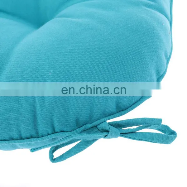Recyclable Cheap Soft Patio Outdoor Solid Blue Non-slip U-shaped Tufted Chair Pad With Ties Home photo-5