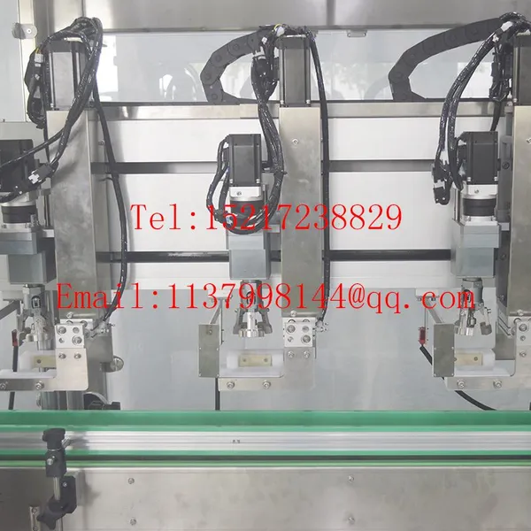 Three Automatic Juice Bottle Edible Oil Spring Cover Machine Tracking Cover Machine photo-3
