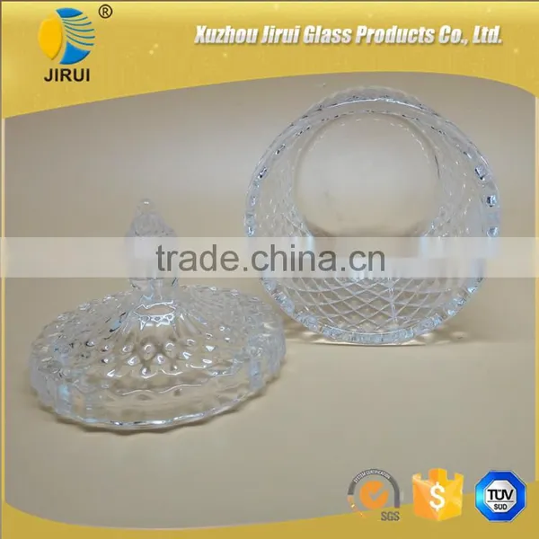 Glass Candy Jar With Glass Lid With Embossed Design Supplier's Choice photo-2