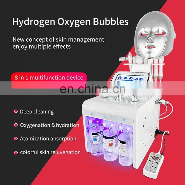 8 in 1 Hydra Microdermabrasion Peel Deep Cleaning Beauty Salon Equipment H2O2 Hydrogen Oxygen Skin Rejuvenation Facial Machine photo-2