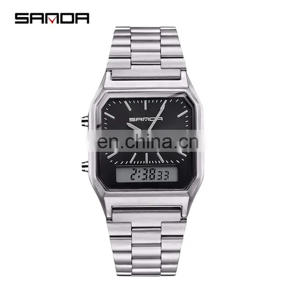 SANDA 747 Simple High Quality Digital Quartz Watch For Man Stainless Steel Time To Showed Luminous Fashion Watches Men photo-4