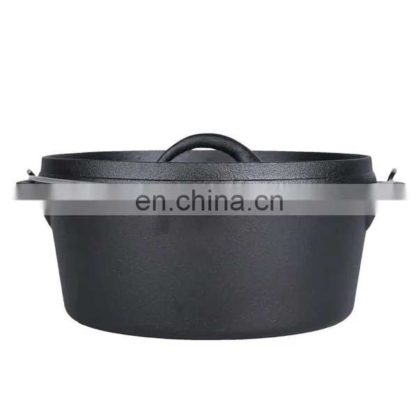 Export Cast Iron Stew Old-Fashioned Traditional Cast Iron Stew Dutch Double Ear Soup Uncoated Non-Stick Pot photo-2