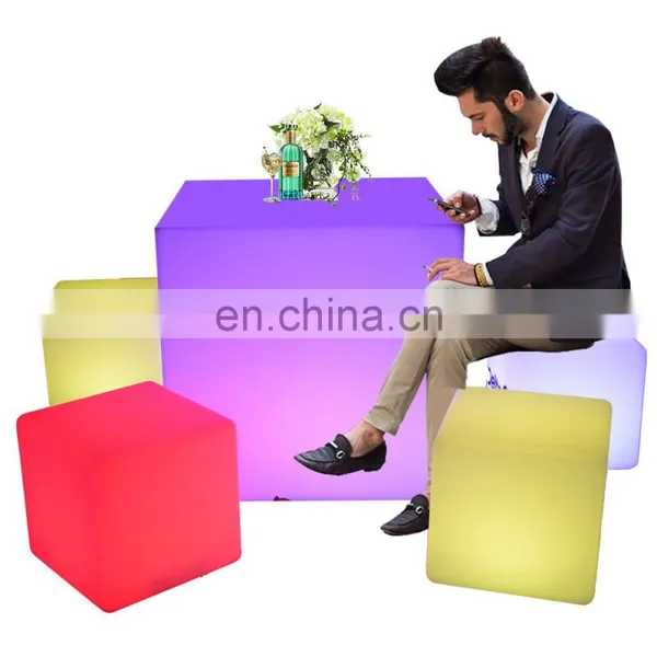 Outdoor Event Party Furniture Illuminated 16 Colors Changing Cocktail Illuminated Bar Table and Chairs Sofa Stool Set photo-4