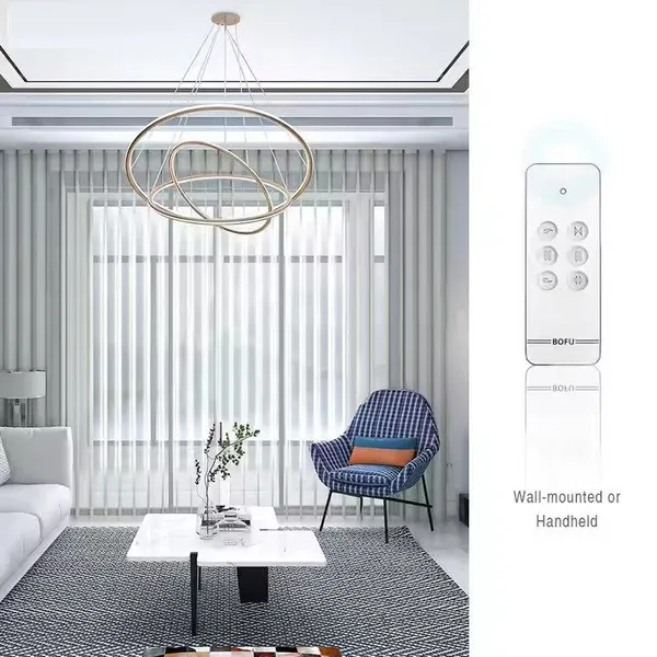 Luxury Persianas Y Cortinas Blackout Smart Motorised Motor Door Windows Vertical Sheer Blinds Shade photo-3