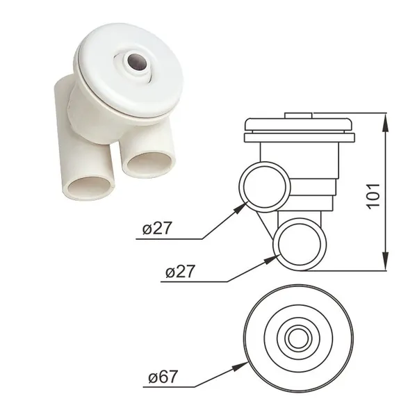 Plastic Swimming Pool Jet Nozzles 1-1/2-Inch Flow Inlet Fitting Directional Pool Return Fittings Eyeball Spray Nozzle Jet photo-5