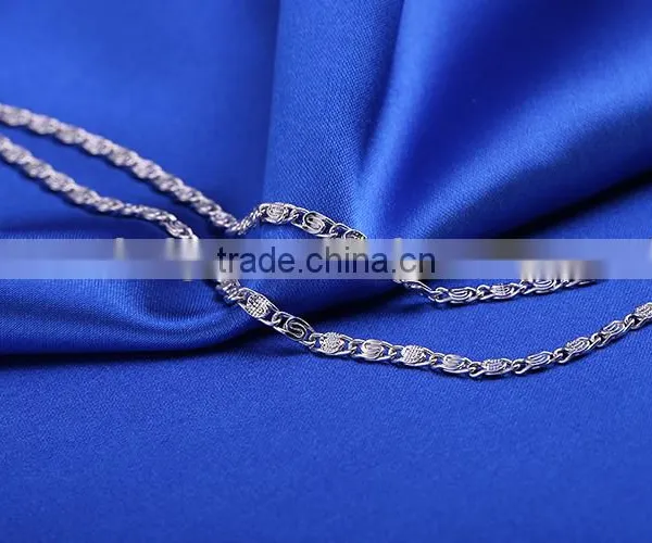 Yiwu Wholesale Fashion Jewelry Rhodium Plated Flat Chain Beautiful Necklace photo-5