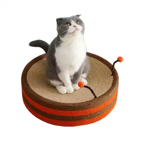 MEOW LOVE Newly Designed OEM ODM Custom Logo Animal Style Sisal Round Cat Scratch Toy Bed