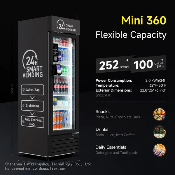 HAHA Smart AI Vending Machine With Card Reader, Combo Snack & Drink Machine, AI Visual Recognition & App Management photo-4