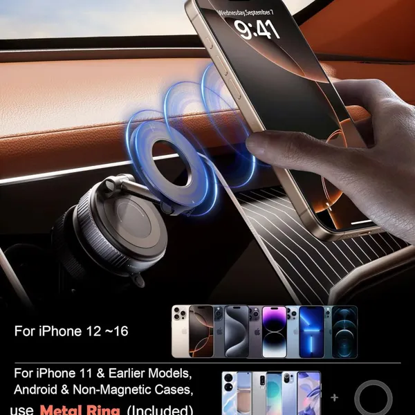 Premium 360° Rotating Vacuum Suction Magnetic Phone Holder photo-3