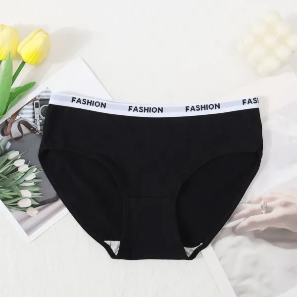Ladies Pure Cotton Underwear Mid Waist, Girls Cute Candy Color, Pure Cotton Crotch Triangle Pants photo-3