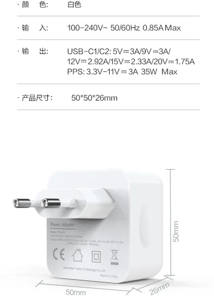 30W Fast Charging Wall Adapter With 18W Quick Charge 3.0 USB Port photo-3