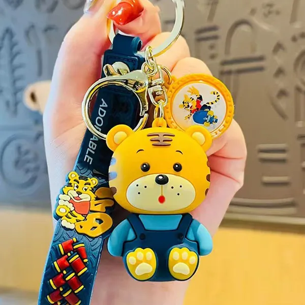 Promotional Gifts Key Chains Manufacturer Custom 3D Cartoon Logo Design Soft PVC Rubber Keychains With Wrist Strap photo-3
