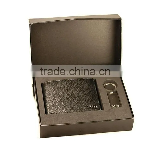 Wholesale Leather Wallet Keychain Gift Set for Promotion