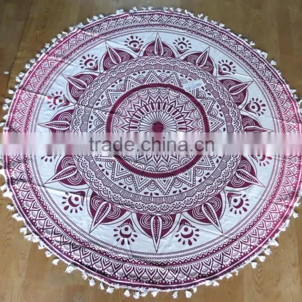 New OMBRE Mandala Round Roundie Towel Throw Tapestry Beach Yoga Mat Bohemian Hippie Beach Towel photo-5