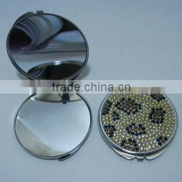 2016 Rhinestone Compact Mirror Bling Pill Box Zebra Design Wholesale photo-4