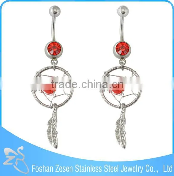 Blue Crystal Antique Style Dream Catcher Belly Naval Dangle Body Jewelry photo-4