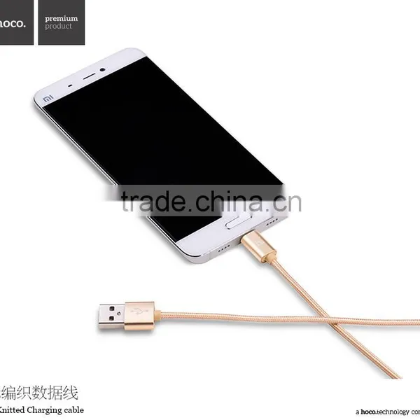 HOCO X2 Knitted Charging Cable for Apple/Android Mobile Phone Micro USB 2in1metal Weave Sync Data Cable for Apple/Android Phone photo-4