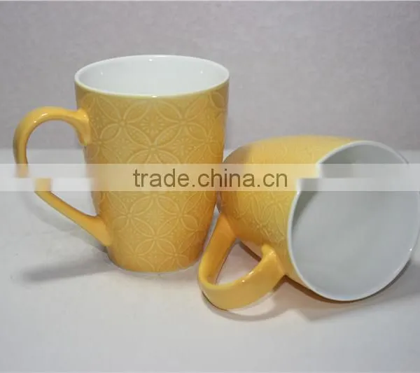 Normal Shape Yellow Colour 13 oz Ceramic Coffee Mug photo-2