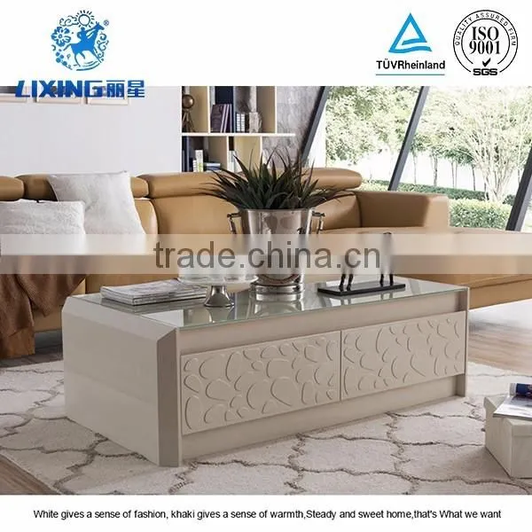 Living Room Furniture Type and Wooden Material Glass Coffee Table photo-3