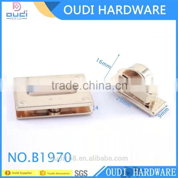 New Design Company Requare Own Zinc Alloy Custom Square Handbag Lock photo-3
