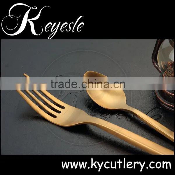 Gold Colored Flatware,gold Cutlery Set,Champagne Gold Plated Flatware photo-4