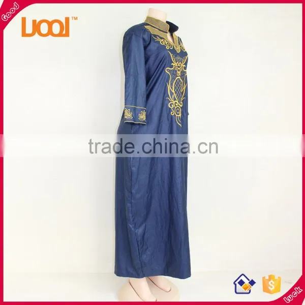 Casual Emboridered Lady Summer Indian Designs Long Sleeve Maxi Dress for Women photo-2