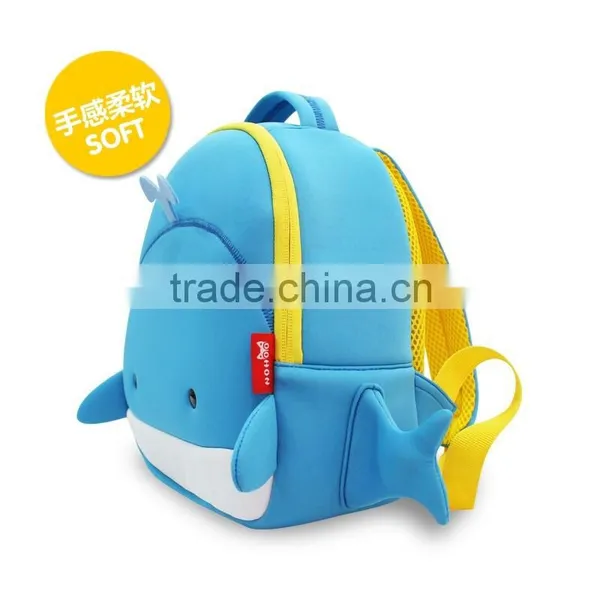 High Quality Waterproof Cartoon Whale Shaped Simple Back School Bags photo-4