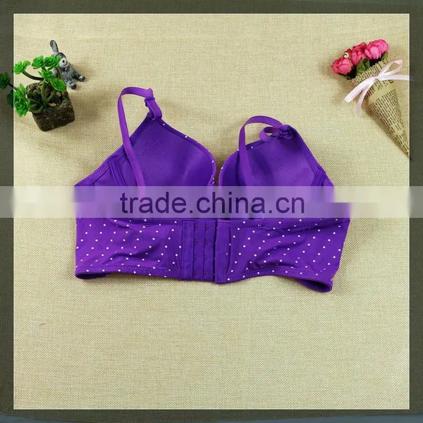 2015 Hot Selling New Design Lady's Cotton Fashion Solid Push up Bra##HF_4148 photo-2