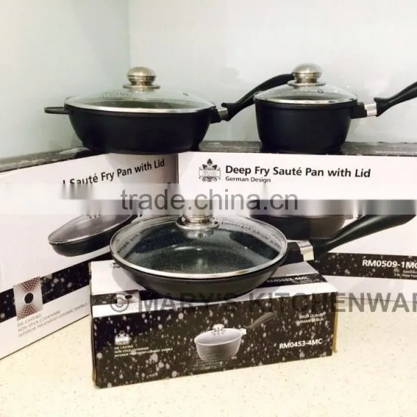 Die-Casting Aluminium Marble Cookware Sets