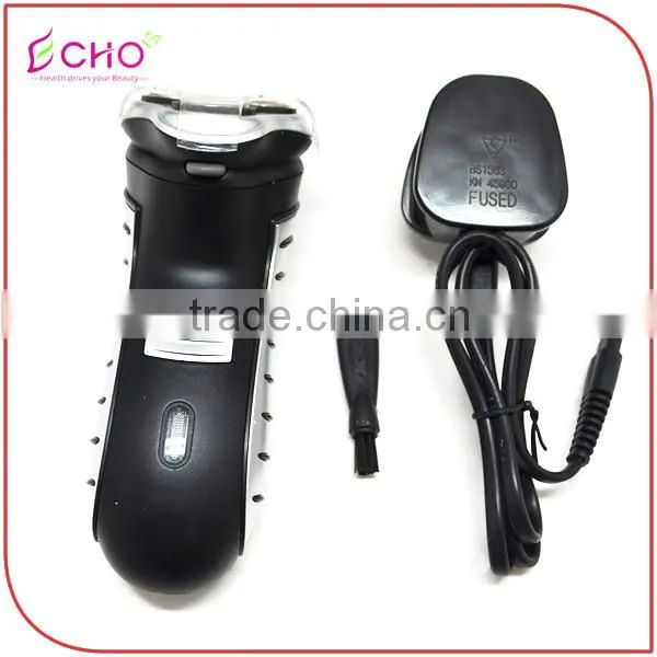 Electric Rechargeable Black Rotary Men's Shaver With Triple Head photo-2