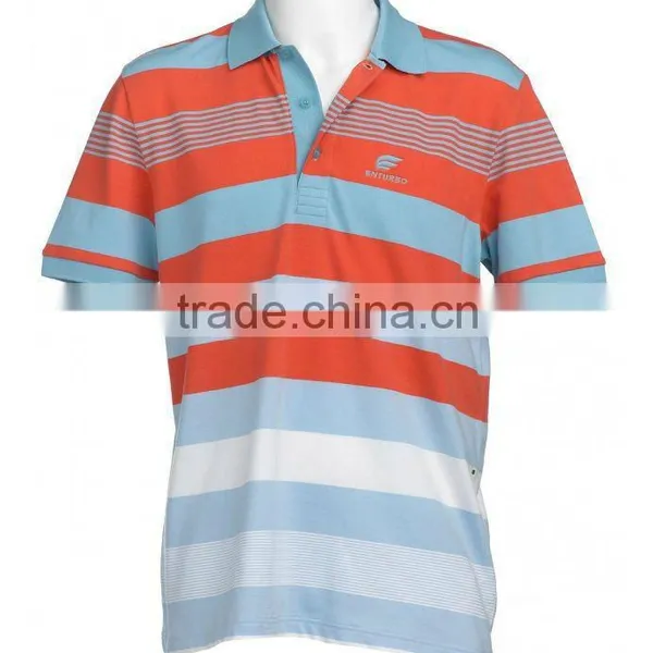 Custom Cotton Men Striped Polo Shirt