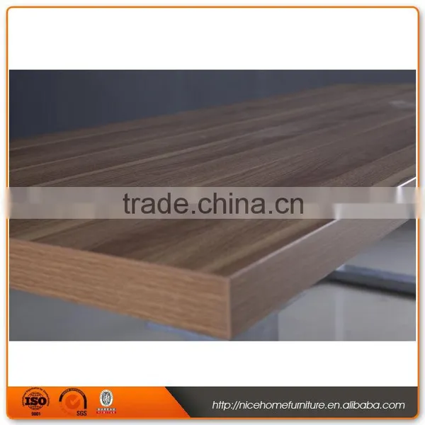 Long Narrow Stainless Steel Feet With Wooden Dining Table photo-3