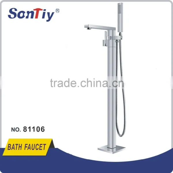 Hot Sale Floor Standing Bathtub Waterfall Faucet With Hand Shower and Hose photo-4