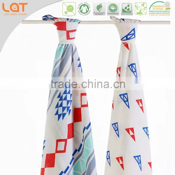 Soft Touch Bamboo Cotton Baby Muslin Swaddle Blanket,printed Baby Swaddle Wrap