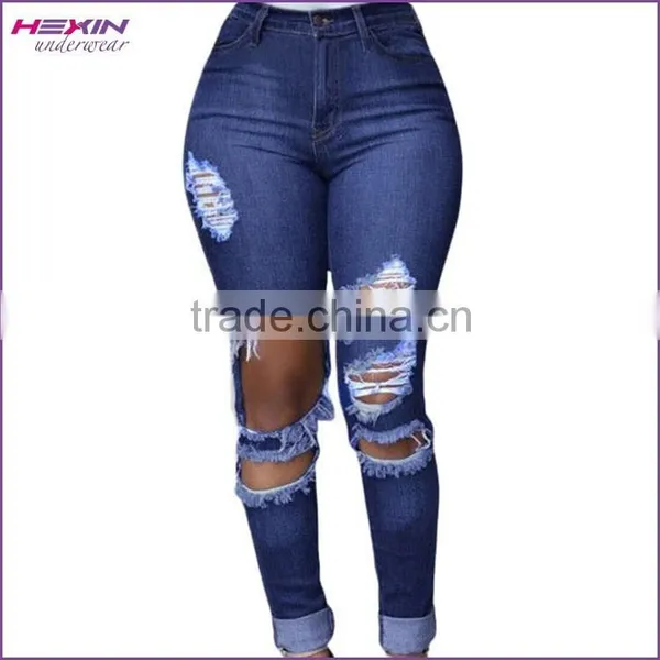 High Quality Factory Price Black Ripped Cheap Woman Fashion Jeans Factory Quality Choice photo-5