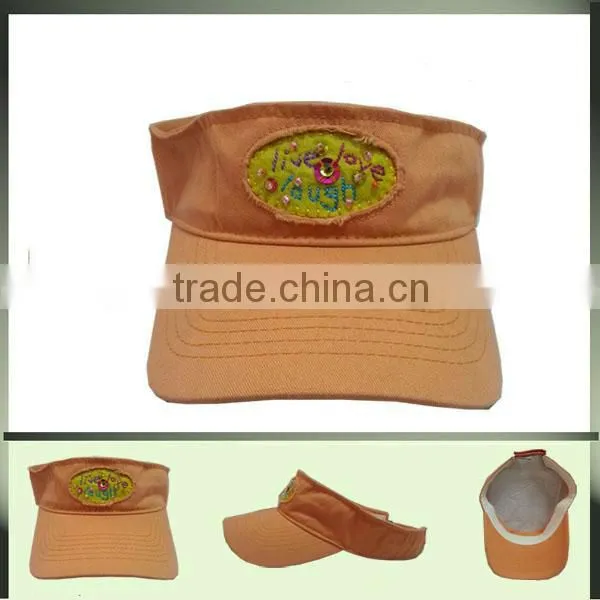 100%cotton sun visor cap with embroider wl-100