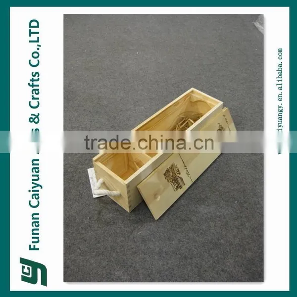 2014 Hot Sell High Quality Paulownia Slip One Bottle Wooden Wine Box