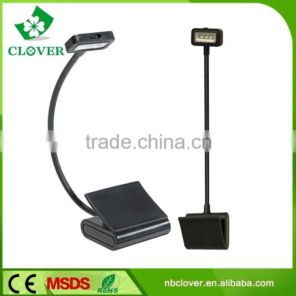 New Design White 3 LED Foldable Book Reading Lamp Led Book Light With Clip photo-2