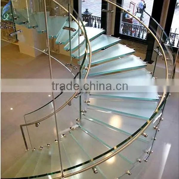 Decorative Stairs Glass Curved Stairs Decorate Glass Stair photo-3