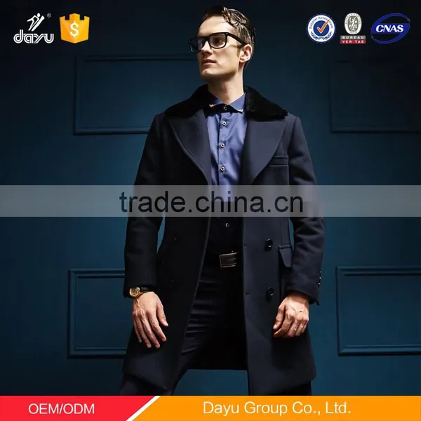2016 Lastest Design Autumn-winter Wool Jacket Mid-long Woolen Men Coat photo-4