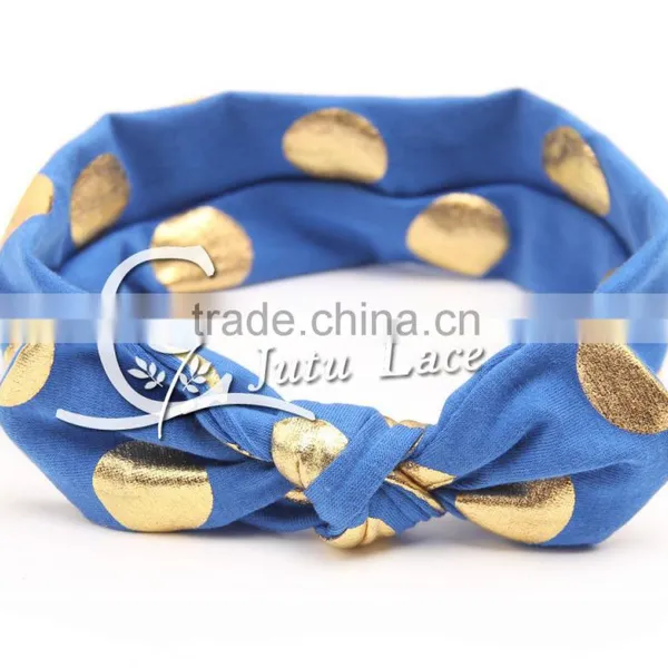 New Full Head Cover Head Turban Head Wrap Hair Accessories, Wholesale Gold Foil Dot Bunny Ear Dot Turban Headbands photo-4