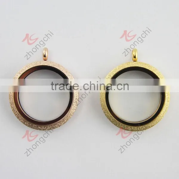 Wholesale Fashion Jewelry Locket Matt Top Face Stainless Steel Floating Locket Pendant Necklace photo-3
