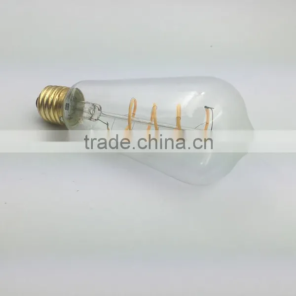 New Product Vintage Filament Led Bulb ST64 E27 Brass Lamp Base photo-3
