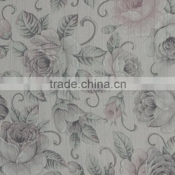 New 100% Polyester Lining Shower Curtain Fabric Flower Printed Satin Fabric Price per Yard