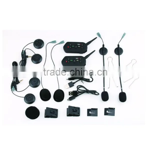 2x bt Interphone E6 Bluetooth Motorcycle Motorbike Helmet Intercom Headset up 1200m Bluetooth Speaker 2016 photo-3