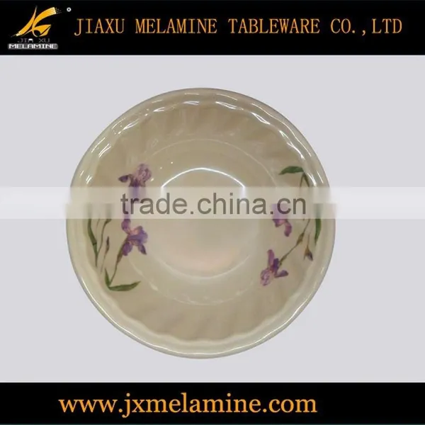 Tea Color Round Wavy Melamine Tableware Dinner Set photo-3