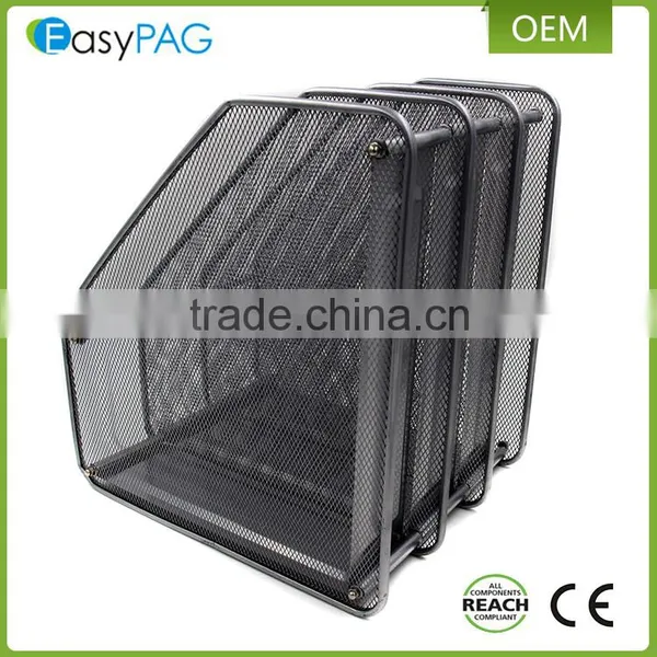 EasyPAG 3 Compartment Assemble Metal Wire Mesh Desktop Magazine Rack photo-4