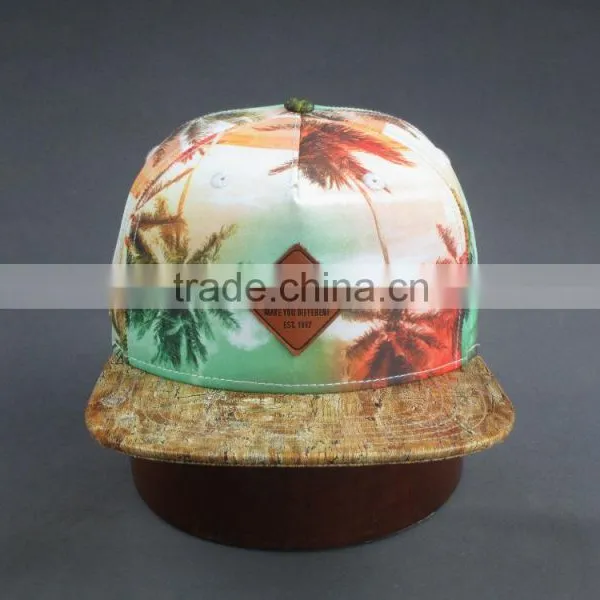 Heat Transfer Print 5-panel Snapback Cap With PU Label photo-2
