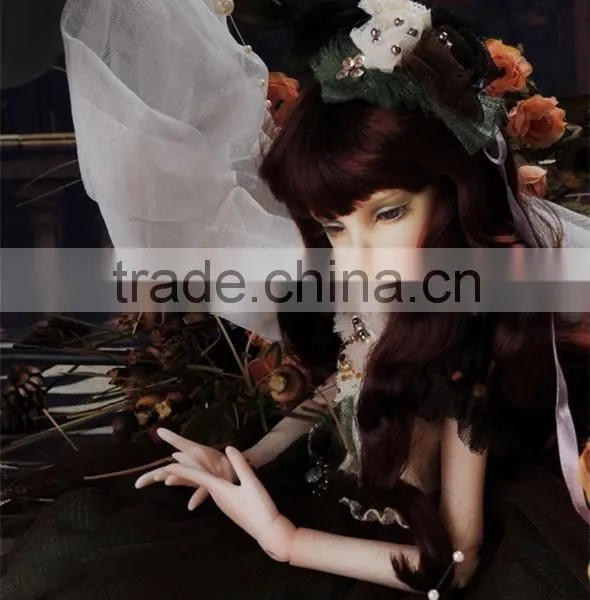 New Arrival Heat Resistant Dark Brown Deep Wavy 1/4 BJD Doll Wig photo-4