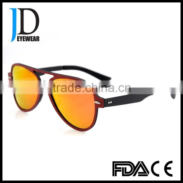 Custom Made Fashion Flat Top Red Lens Carbon Fiber Sunglasses photo-2